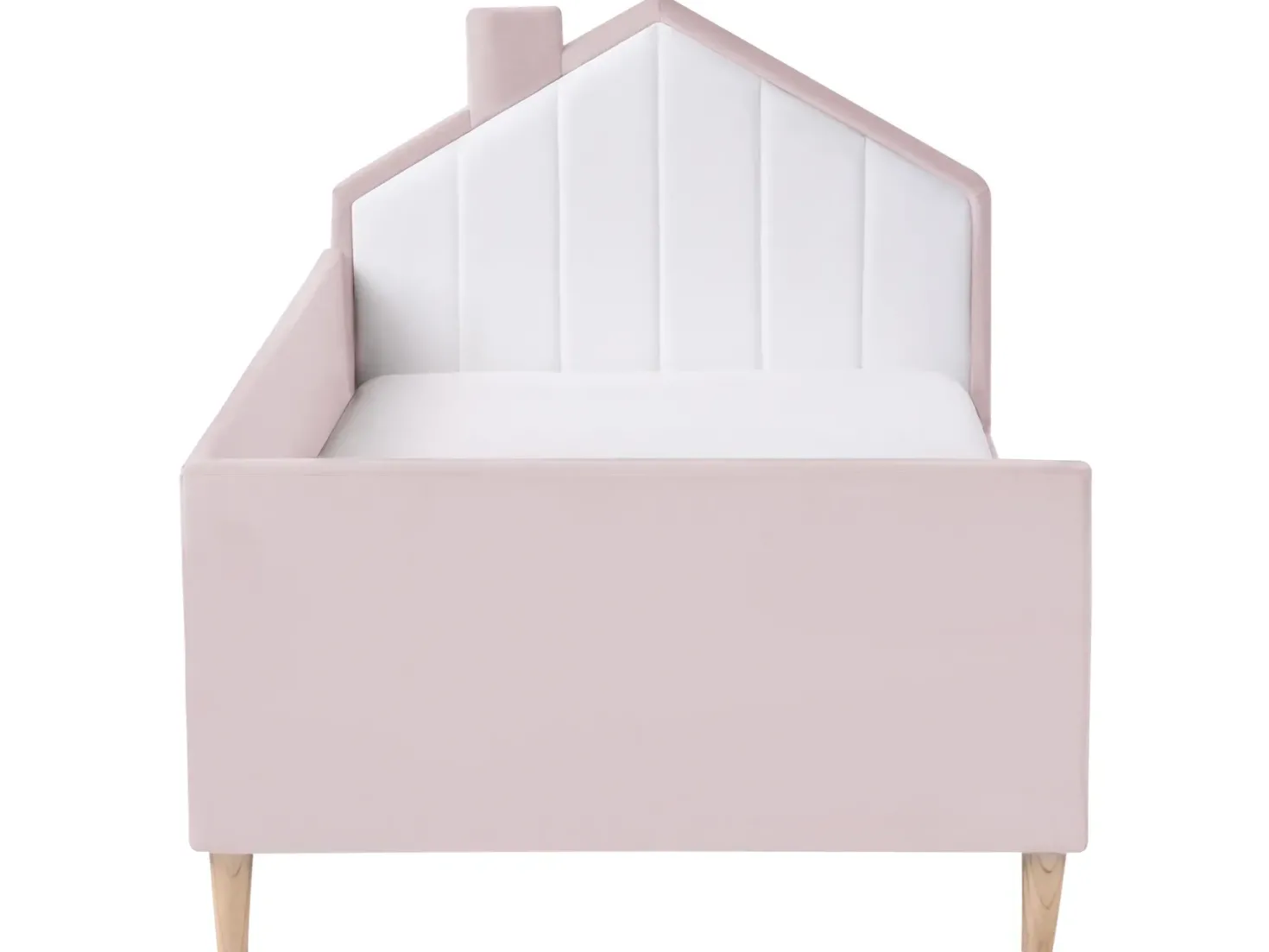 Børneseng Hus Velour KERVAN 90 x 200 cm Lyserød