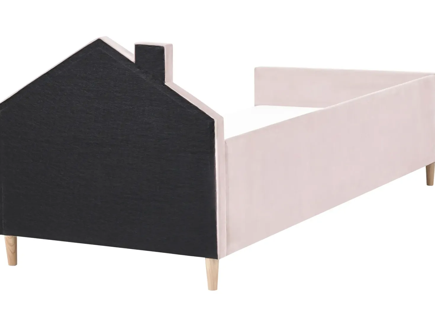 Børneseng Hus Velour KERVAN 90 x 200 cm Lyserød