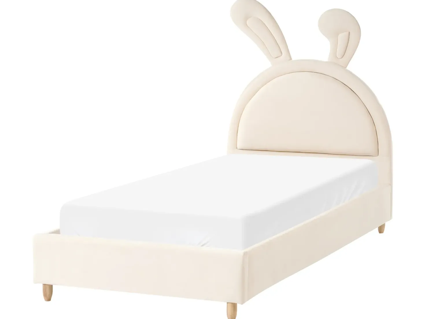 Børneseng Kanin Velour LALLIAS 90 x 200 cm Beige