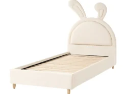 Børneseng Kanin Velour LALLIAS 90 x 200 cm Beige