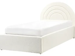 Børneseng med opbevaring Boucle ANET 90 x 200 cm Cremehvid