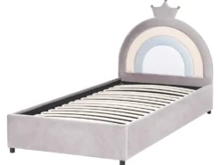 Børneseng med opbevaring Krone Velour GRISETOT 90 x 200 cm Grå
