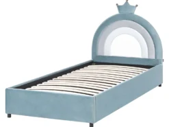 Børneseng med opbevaring Krone Velour GRISETOT 90 x 200 cm Blå