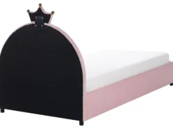 Børneseng med opbevaring Krone Velour GRISETOT 90 x 200 cm Lyserød
