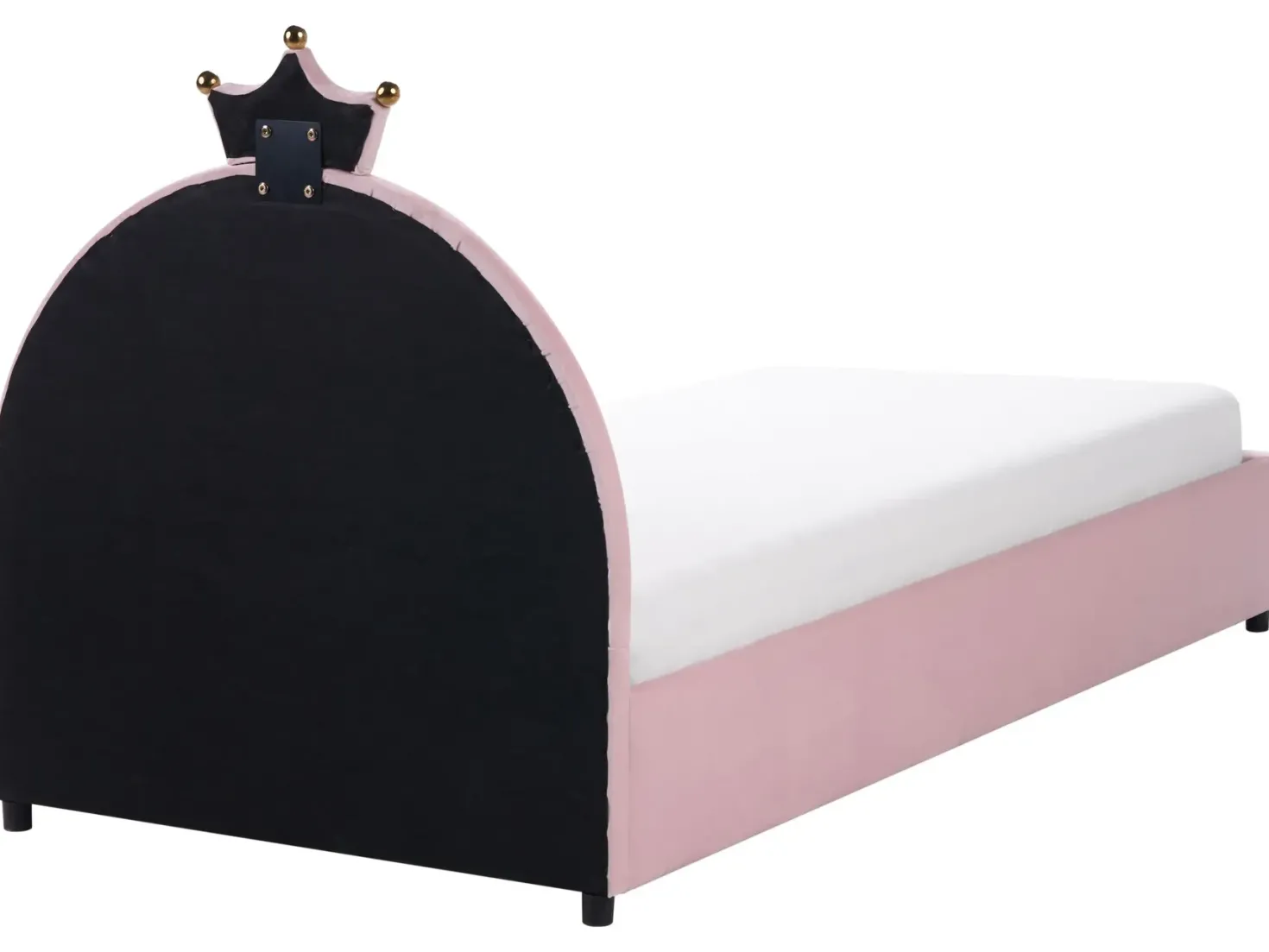 Børneseng med opbevaring Krone Velour GRISETOT 90 x 200 cm Lyserød