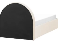 Børneseng med opbevaring Velour ANET 90 x 200 cm Beige