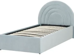 Børneseng med opbevaring Velour ANET 90 x 200 cm Himmelblå
