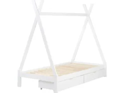 Børneseng med skuffer Tipi Fyretræ DEVAY 90 x 200 cm Hvid