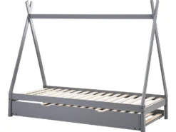 Børneseng med udtræk Fyretræ TALMONTIERS 90 x 200 cm Grå