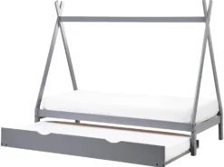 Børneseng med udtræk Fyretræ TALMONTIERS 90 x 200 cm Grå