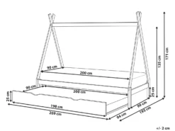 Børneseng med udtræk Fyretræ TALMONTIERS 90 x 200 cm Grå