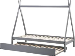 Børneseng med udtræk Fyretræ TALMONTIERS 90 x 200 cm Grå
