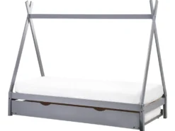 Børneseng med udtræk Fyretræ TALMONTIERS 90 x 200 cm Grå