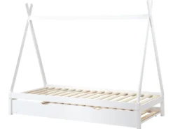 Børneseng med udtræk Fyretræ TALMONTIERS 90 x 200 cm Hvid