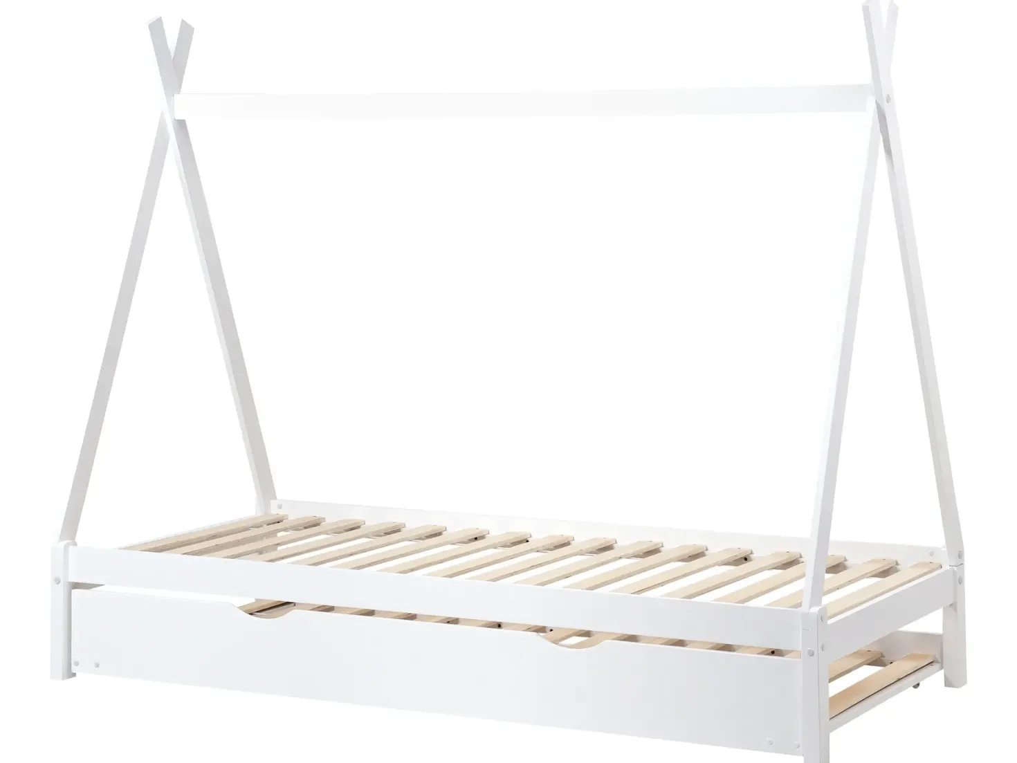 Børneseng med udtræk Fyretræ TALMONTIERS 90 x 200 cm Hvid