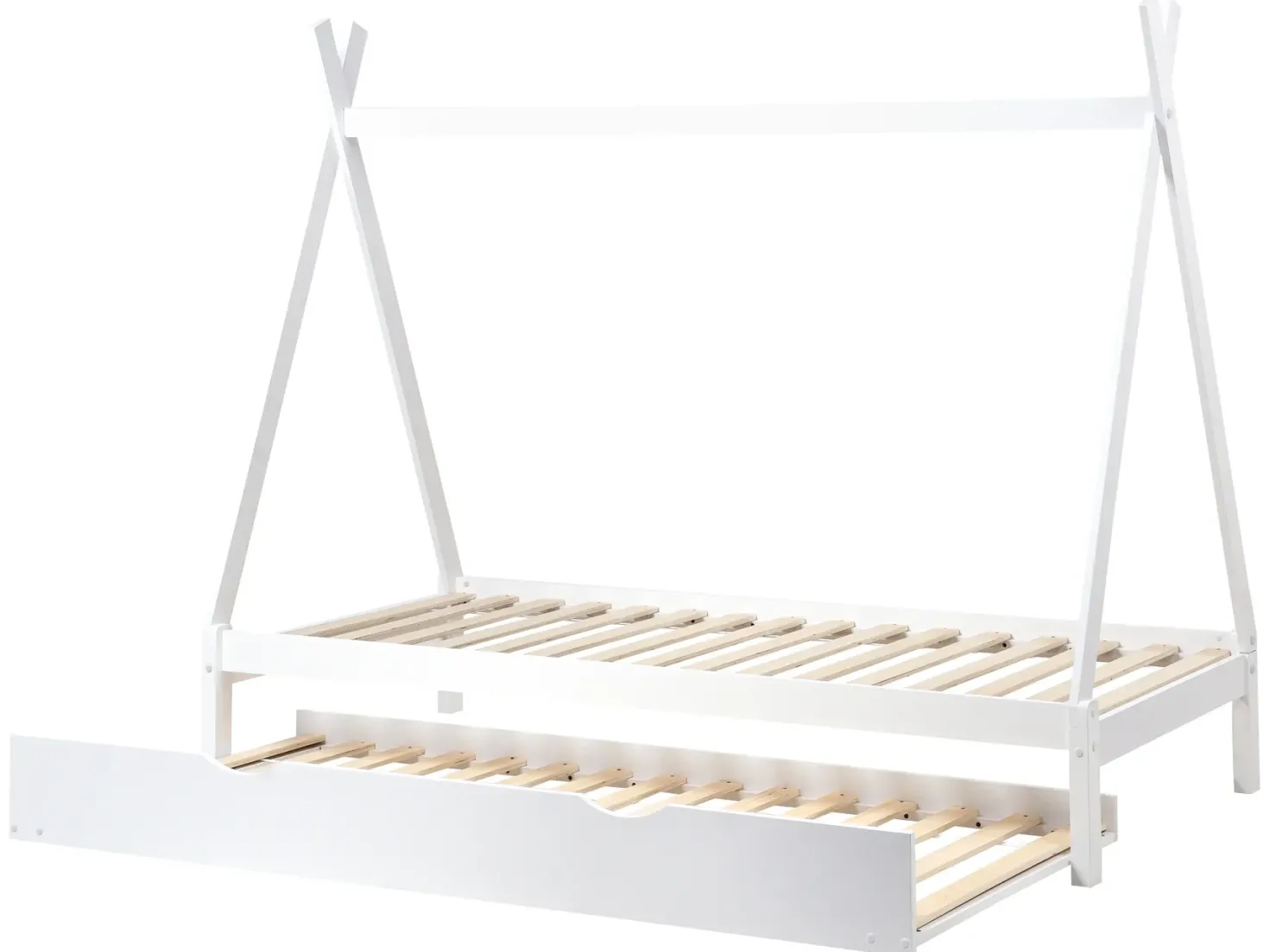 Børneseng med udtræk Fyretræ TALMONTIERS 90 x 200 cm Hvid