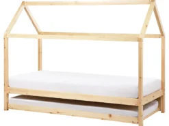 Børneseng med udtræk Fyretræ CRILLON 90 x 200 cm Lysebrun
