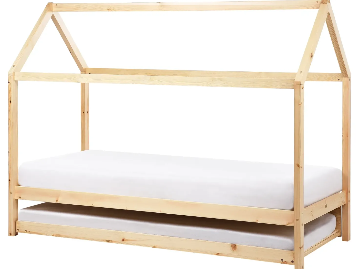 Børneseng med udtræk Fyretræ CRILLON 90 x 200 cm Lysebrun