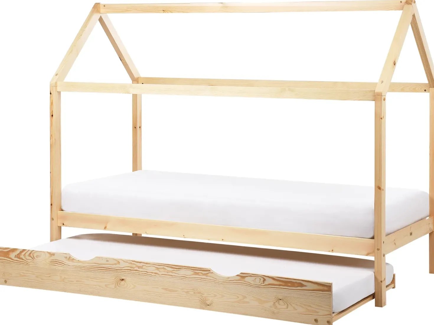 Børneseng med udtræk Fyretræ CRILLON 90 x 200 cm Lysebrun