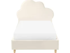 Børneseng Sky Velour BELLEVUE 90 x 200 cm Lys Beige