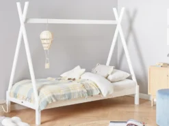 Børneseng Tipi Fyretræ DEVAY 90 x 200 cm Hvid