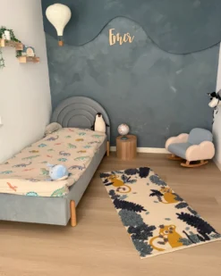Børneseng Velour ANET 90 x 200 cm Himmelblå