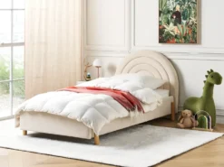 Børneseng Velour ANET 90 x 200 cm Beige