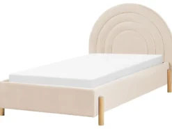Børneseng Velour ANET 90 x 200 cm Beige