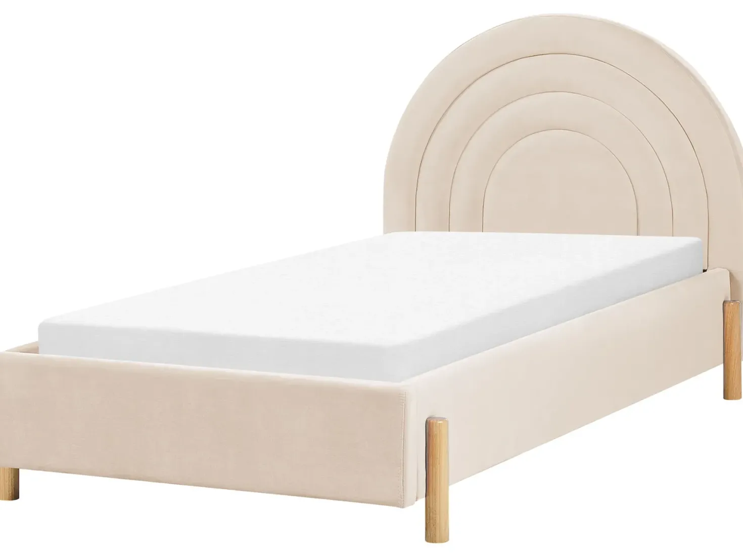 Børneseng Velour ANET 90 x 200 cm Beige