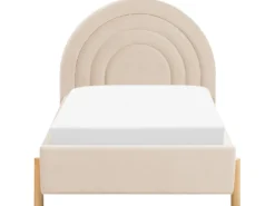 Børneseng Velour ANET 90 x 200 cm Beige