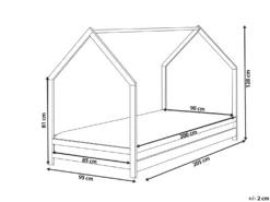 Børneseng Hus Fyretræ APPY 90 x 200 cm Grå