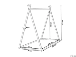 Børneseng Tipi Fyretræ SAURAT 90 x 200 cm Grå