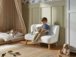 Børnesofa LOTE Boucle Hvid