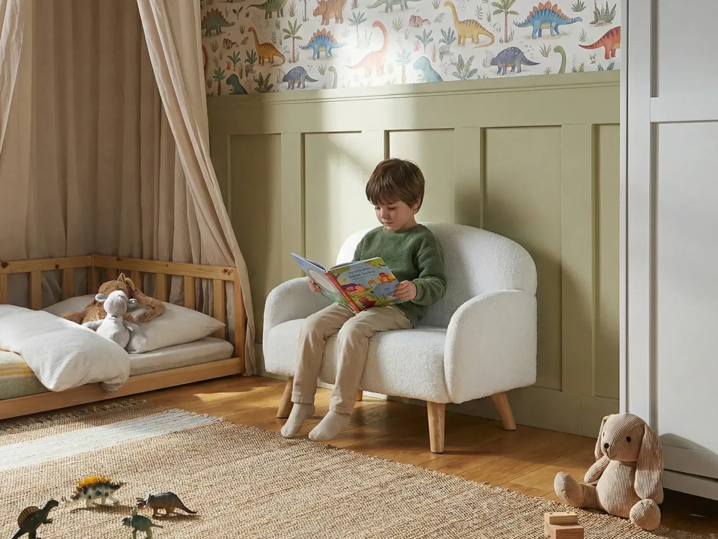 Børnesofa OTTAL Boucle Hvid