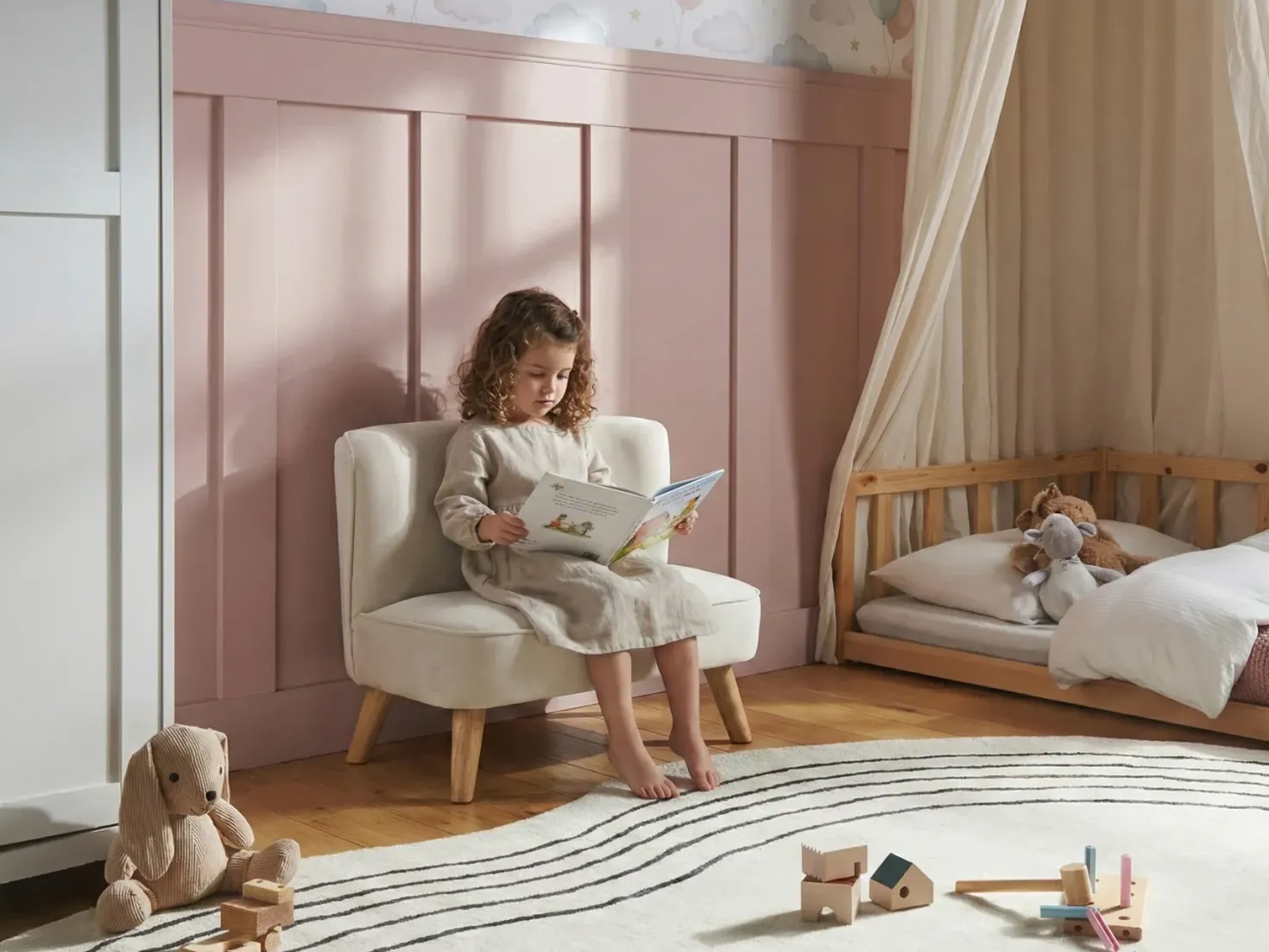 Børnesofa RISBY Velour Beige