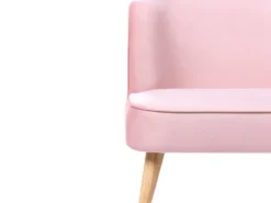 Børnesofa RISBY Velour Lyserød