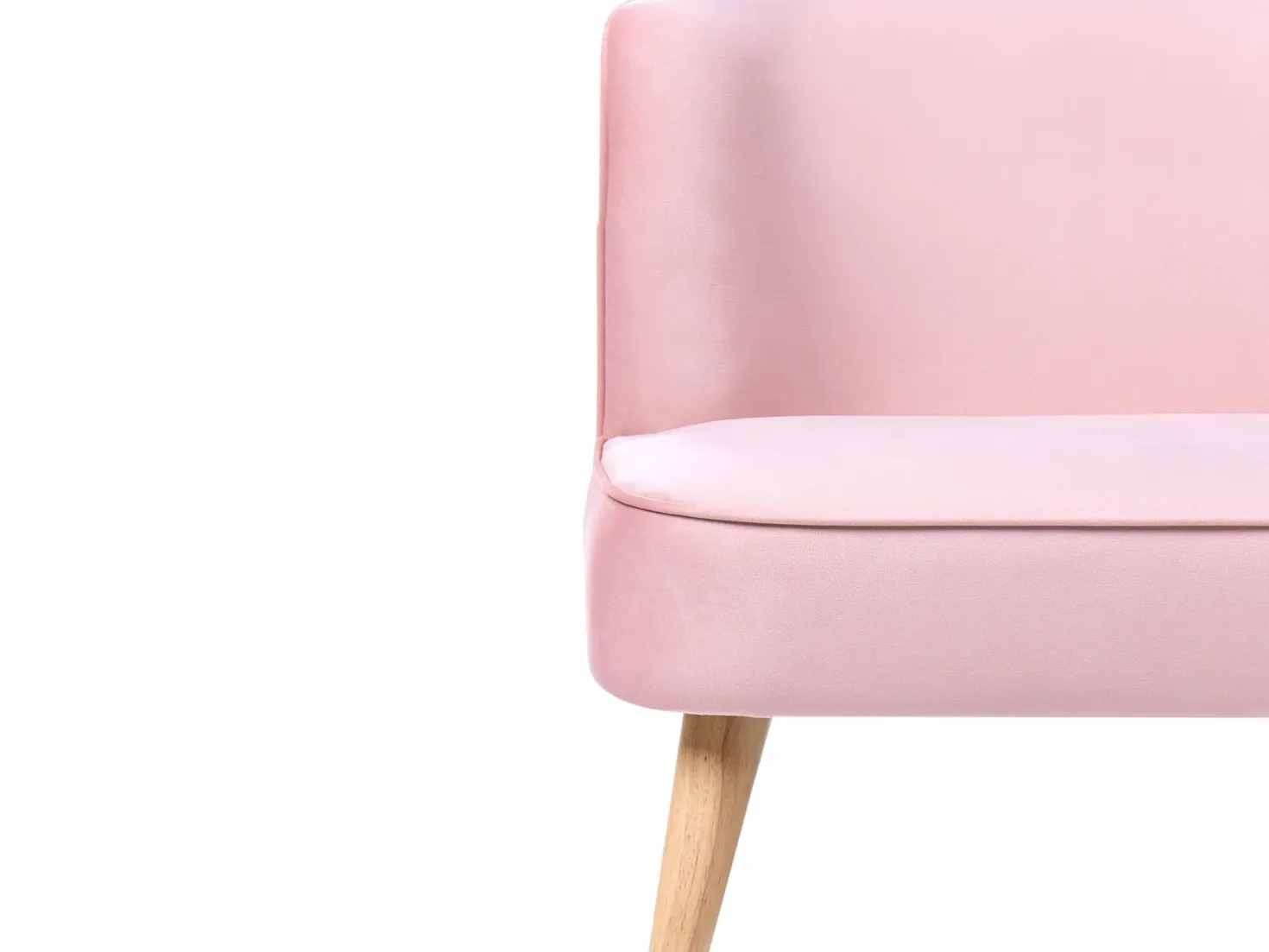 Børnesofa RISBY Velour Lyserød