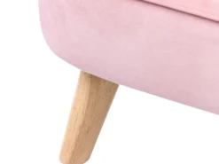 Børnesofa RISBY Velour Lyserød
