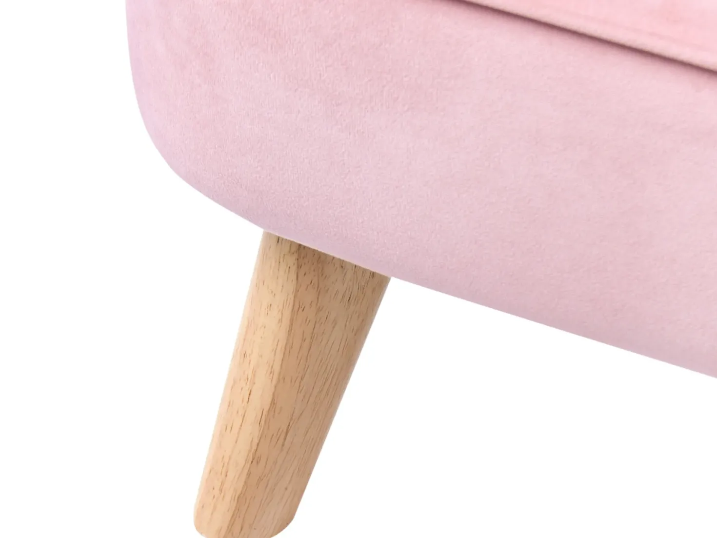 Børnesofa RISBY Velour Lyserød