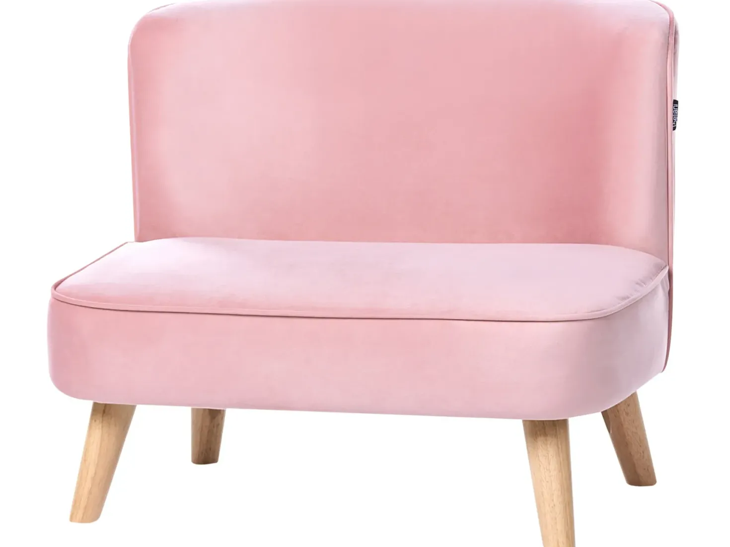 Børnesofa RISBY Velour Lyserød