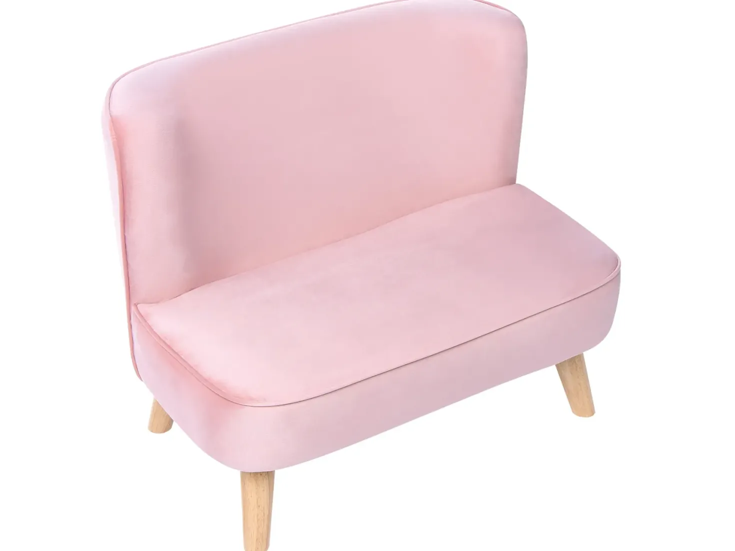 Børnesofa RISBY Velour Lyserød