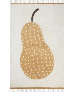 Børnetæppe KHIDARI Sennepsgul Cremehvid 140 x 200 cm Bomuld