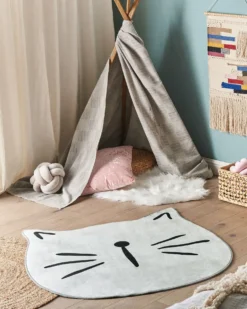 Børnetæppe KITTY Grå ø 100 cm