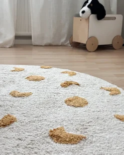 Børnetæppe LOTI Beige ø 140 cm Bomuld
