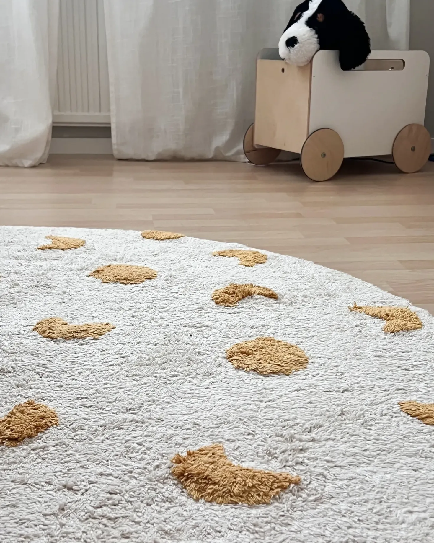 Børnetæppe LOTI Beige ø 140 cm Bomuld