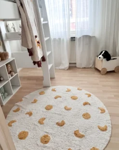 Børnetæppe LOTI Beige ø 140 cm Bomuld