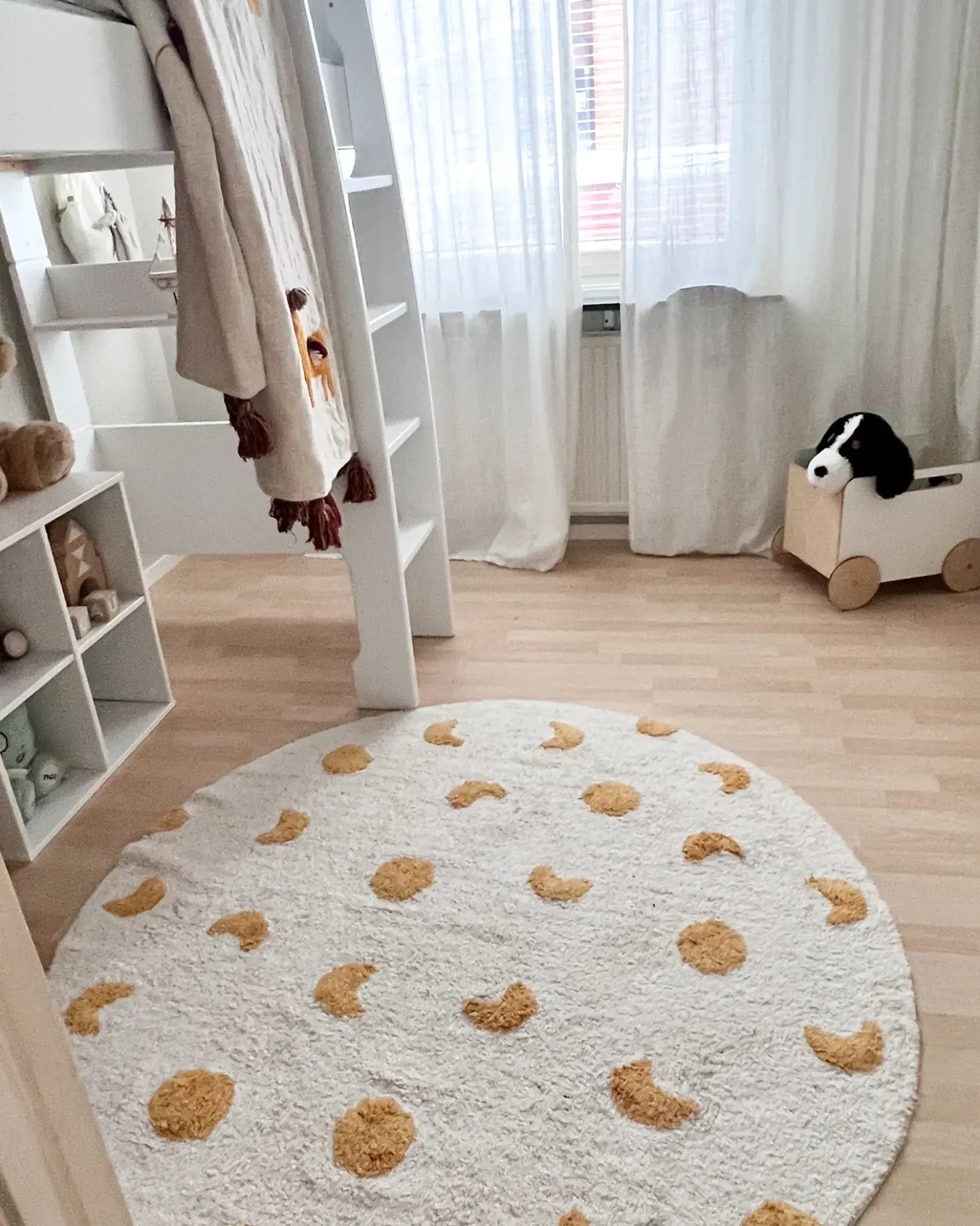 Børnetæppe LOTI Beige ø 140 cm Bomuld