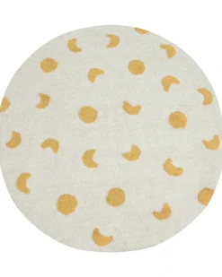 Børnetæppe LOTI Beige ø 140 cm Bomuld