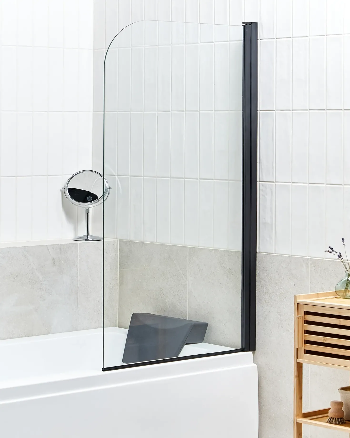 Brusebad skærm LAPAN 140 x 80 cm Sort