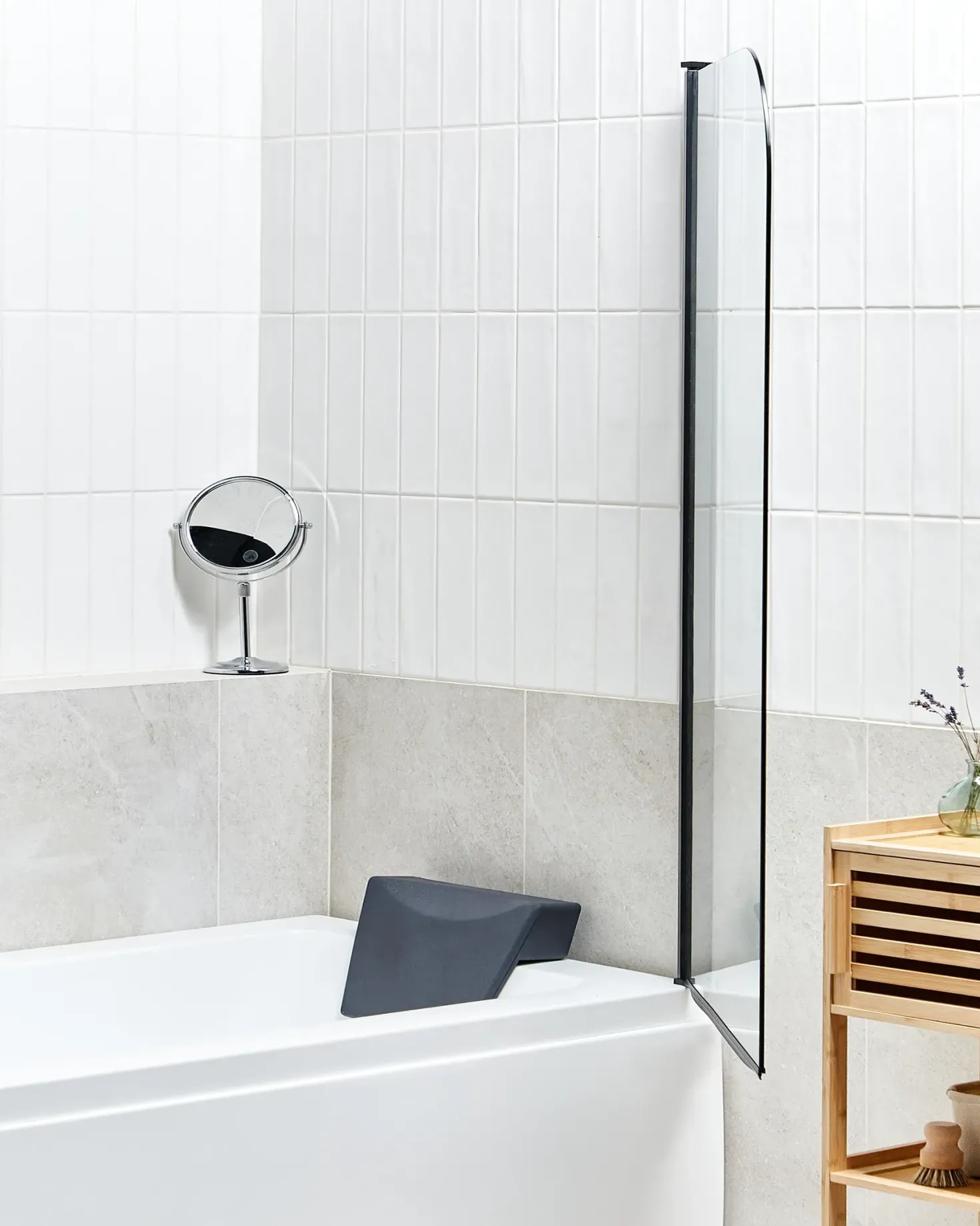 Brusebad skærm LAPAN 140 x 80 cm Sort